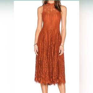 Free People Angel Rays Lace Midi Dress
